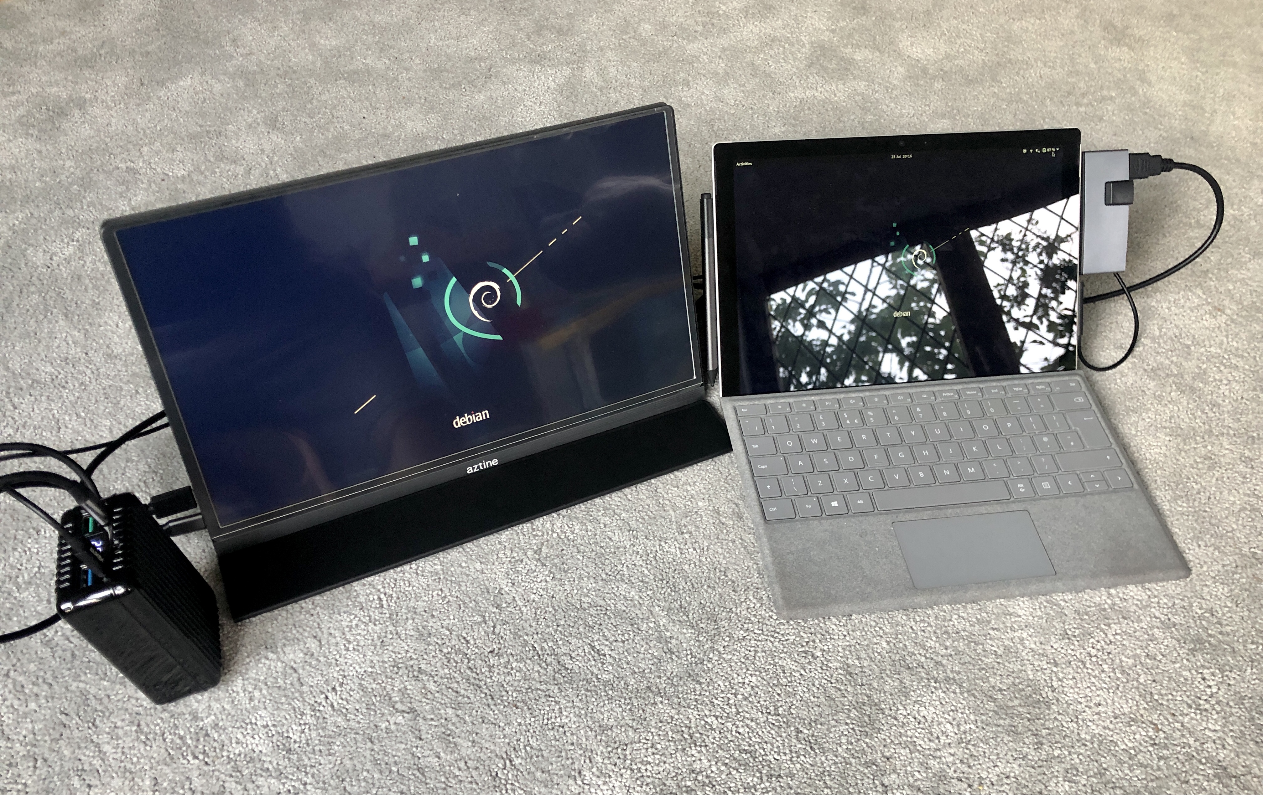 Surface Pro 6 connected to external monitor